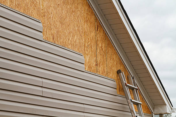 Professional Storm Damage Siding Repair technician working in Mathews, VA